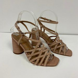 Sam Edelman Womens Daffodil Tan Leather Block Heel Strappy Sandals Size 6 M